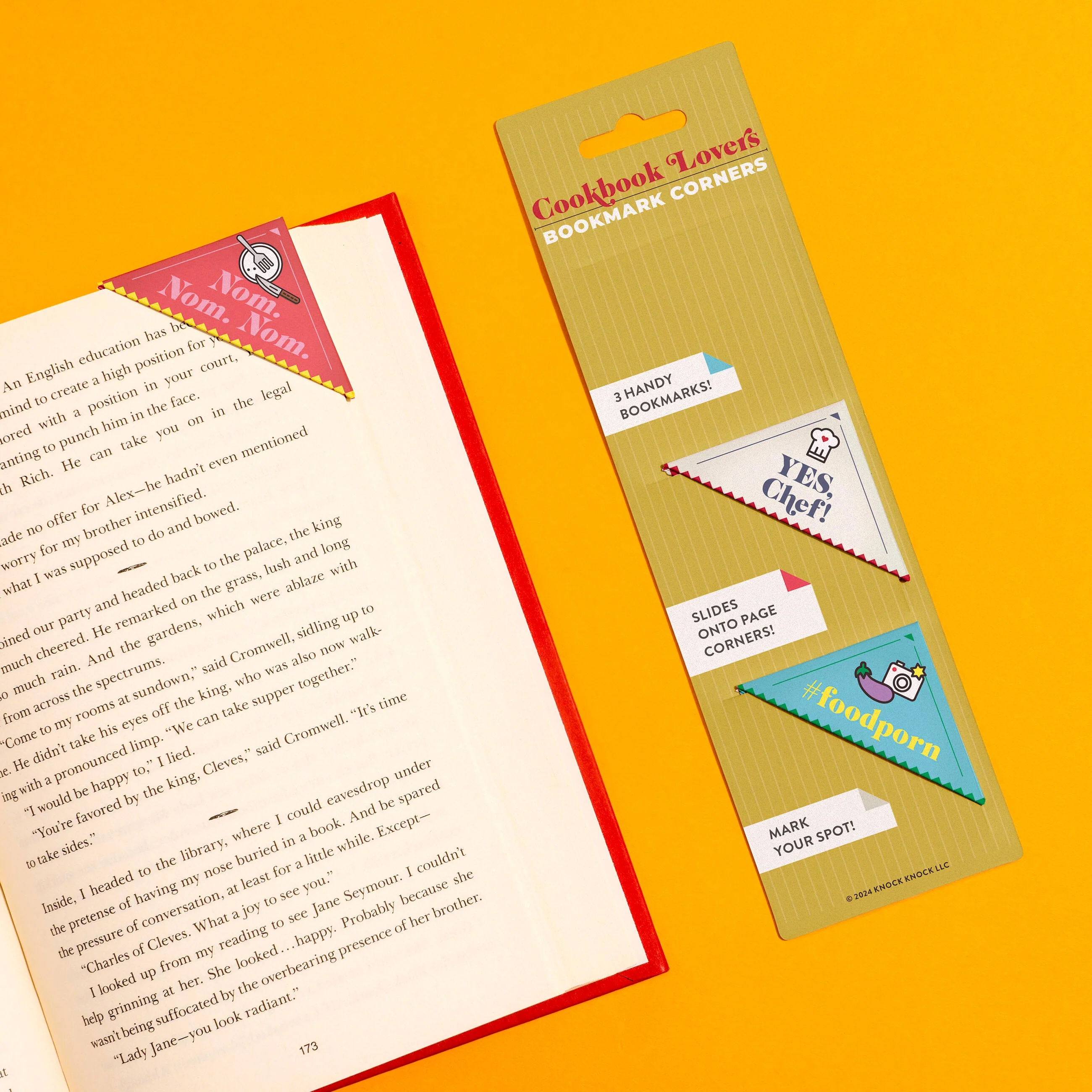 Cookbook Lovers Bookmark Corners, Set of 3 Unique Cardstock Bookmarks - Image 4